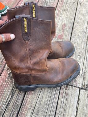 Caterpillar Brown Leather Steel-Toe Work Boots